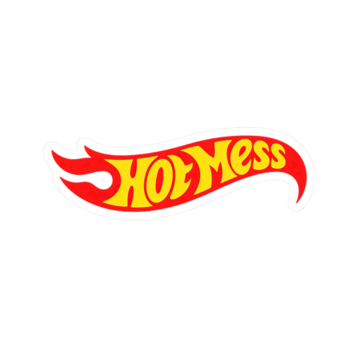 Hot Mess flame logo Sticker | Kiss-cut vinyl decal, retro typography | Alix Earle & Ashtin Earle Merch | Earl Meets World Merch - alternate angle 3, merchandise